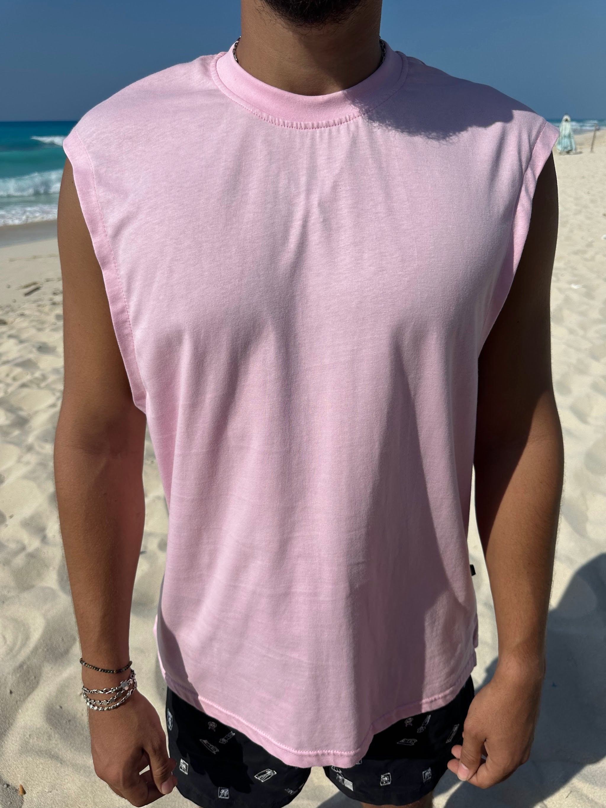 Pink Sleeveless Tee