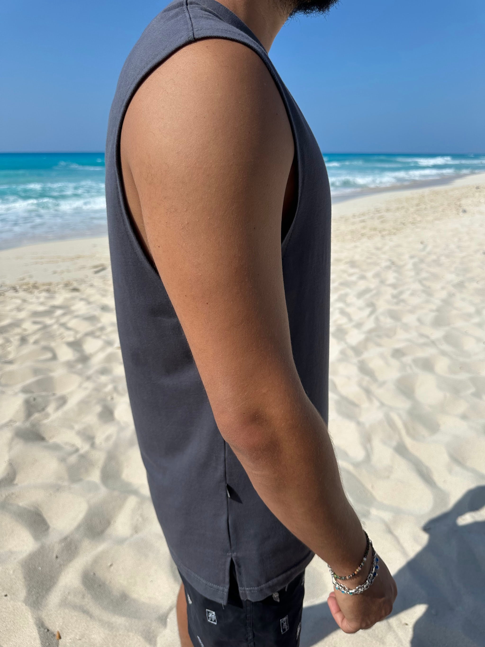 Gray Sleeveless Tee