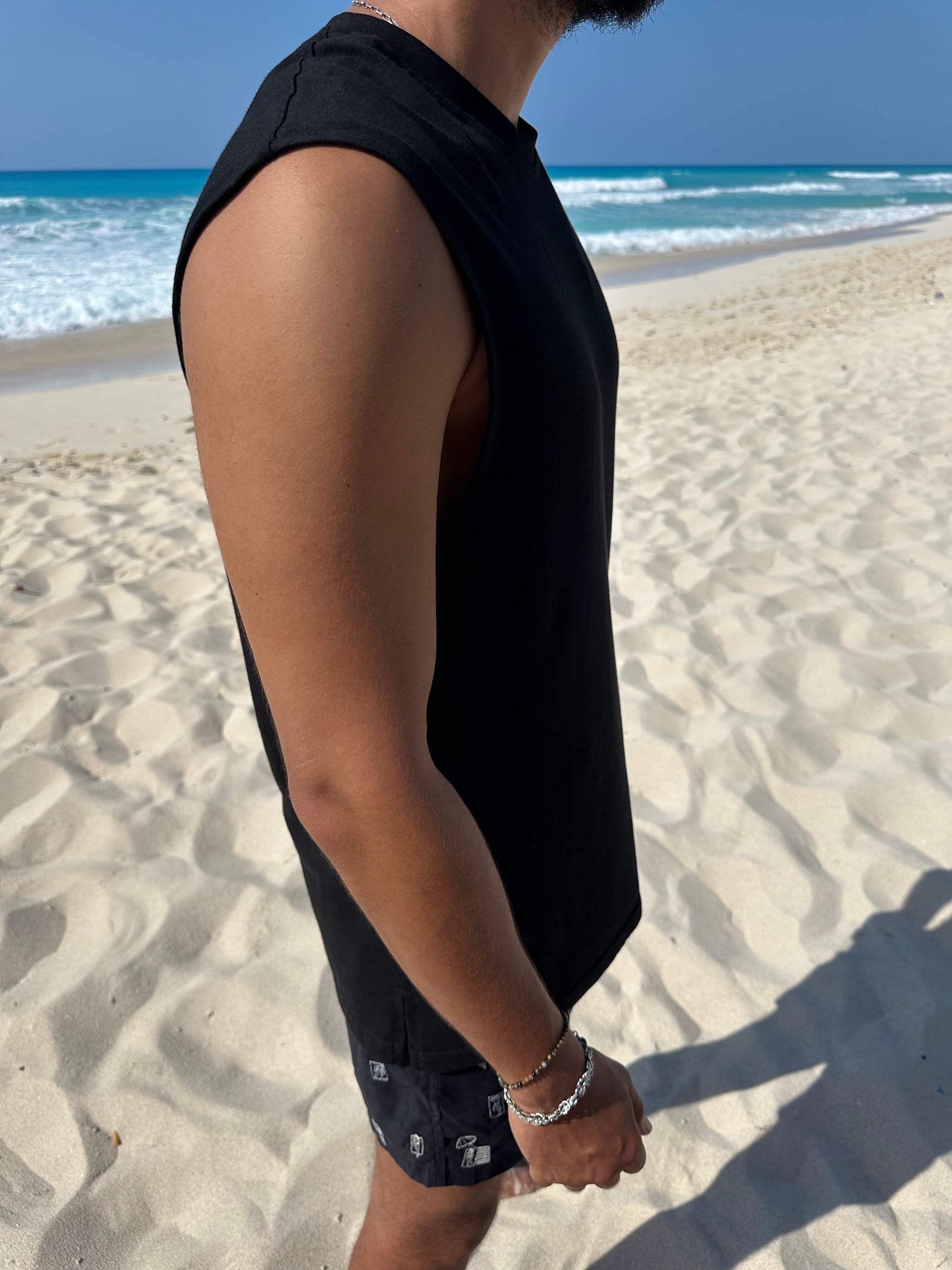 Black Sleeveless Tee