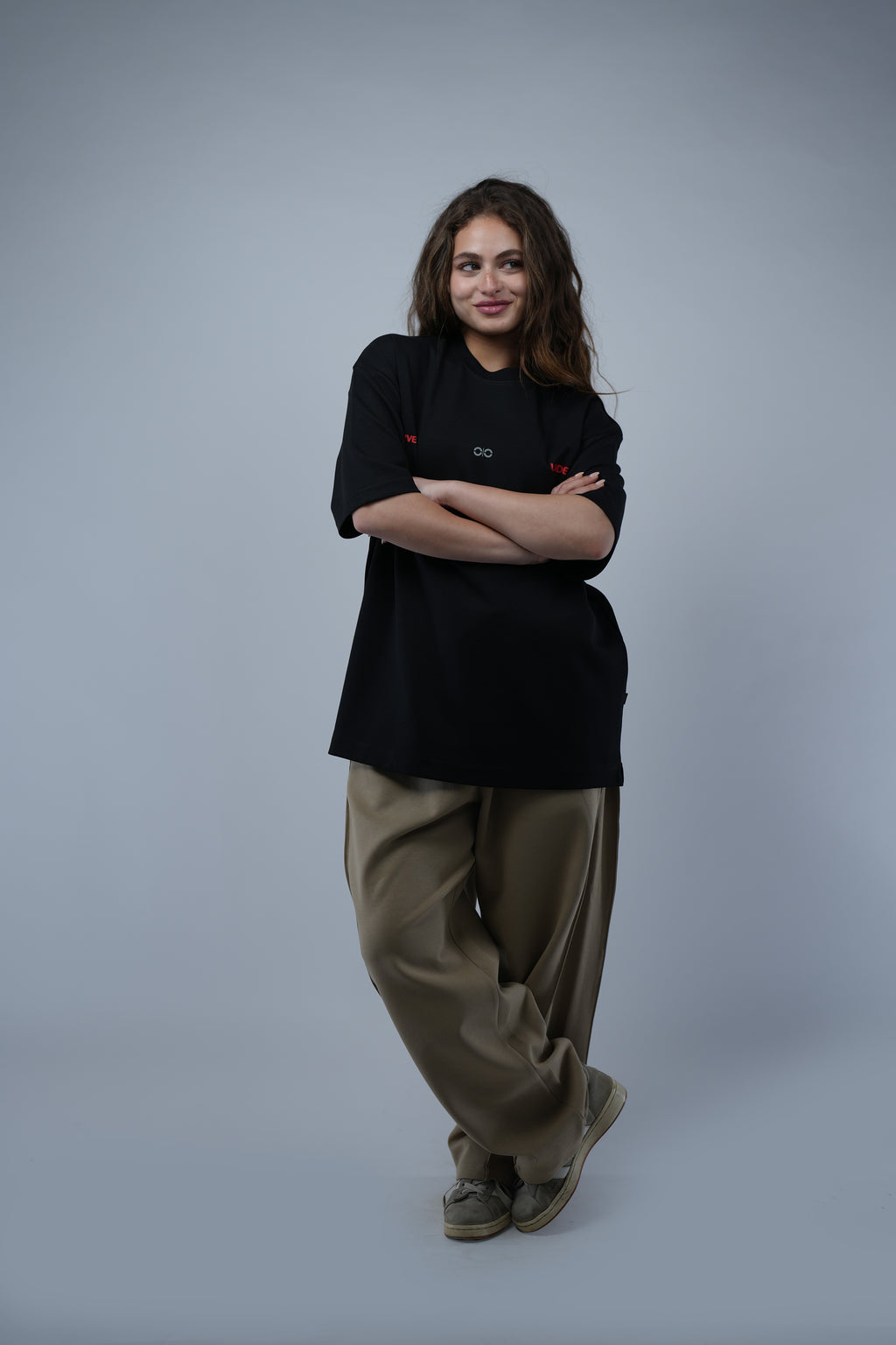 Beige Side Cut Wide Leg Sweatpants