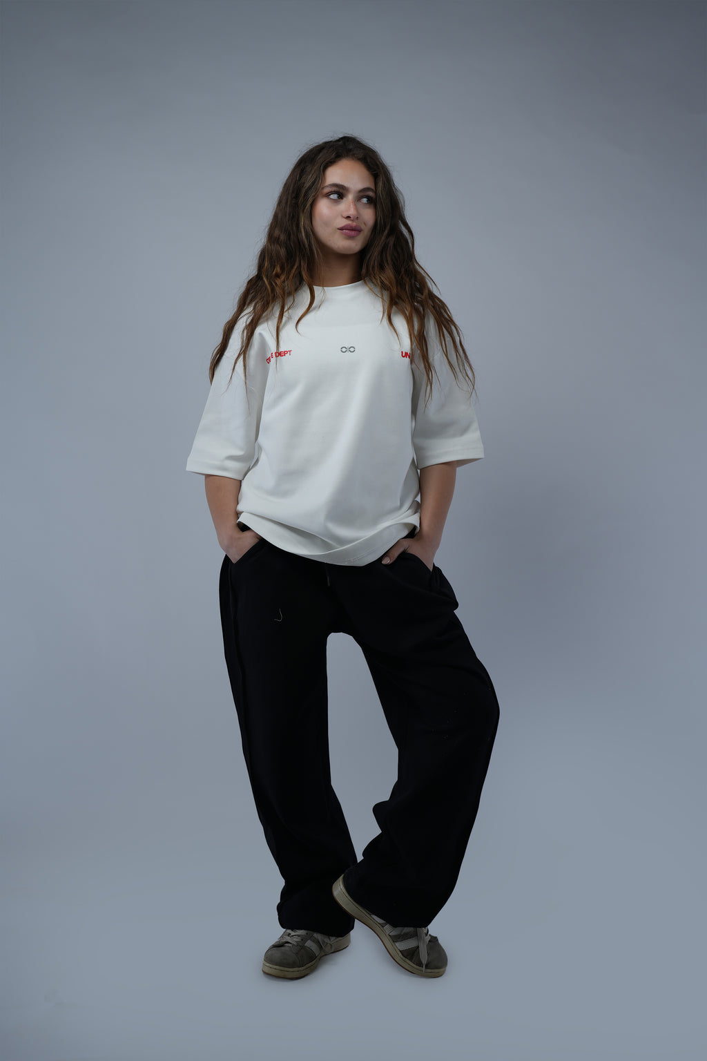 Black Side Cut Wide Leg Sweatpants