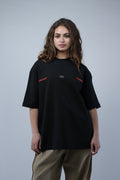 Black Oversized Printed Tee