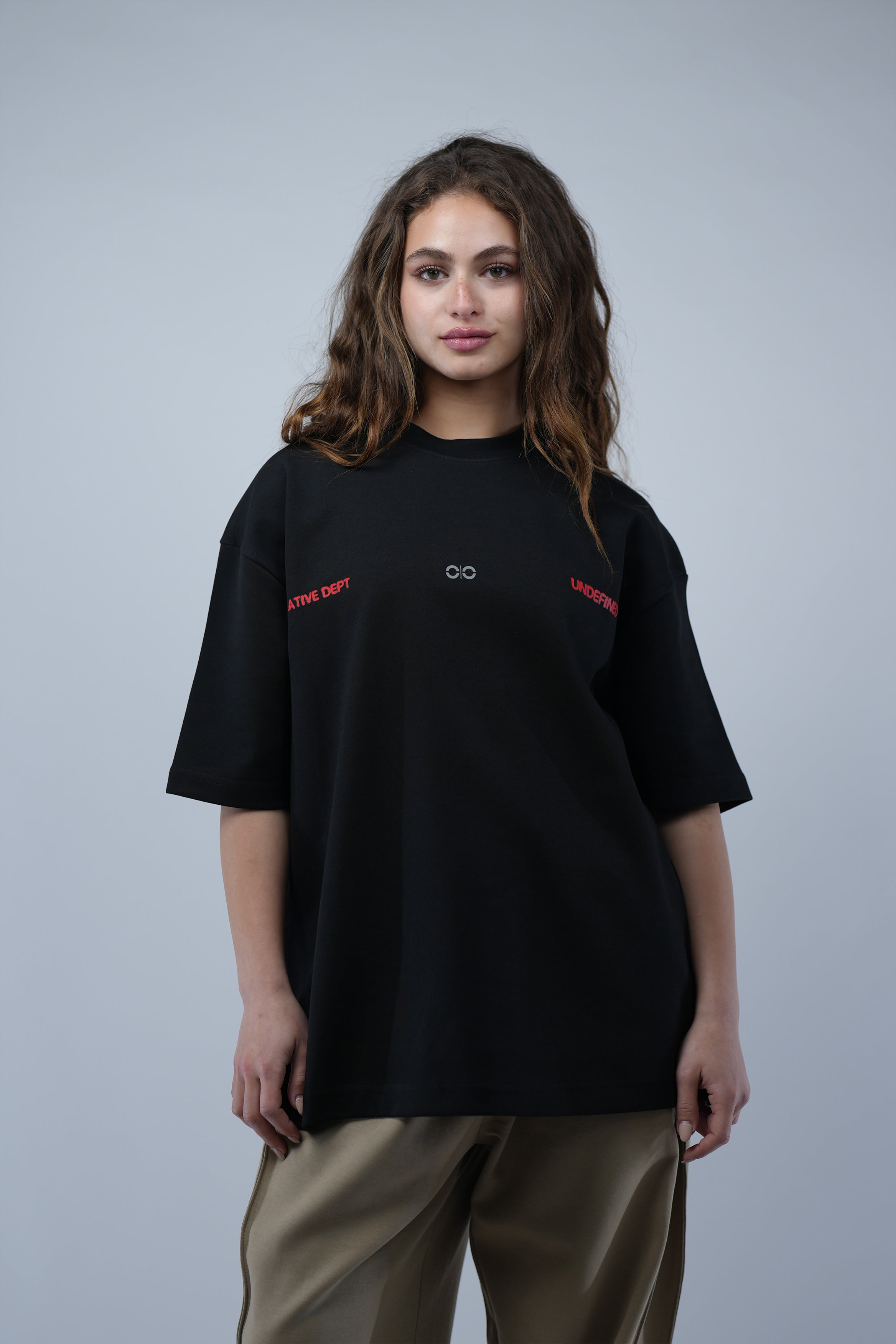 Black Oversized Printed Tee