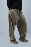 Beige Side Cut Wide Leg Sweatpants