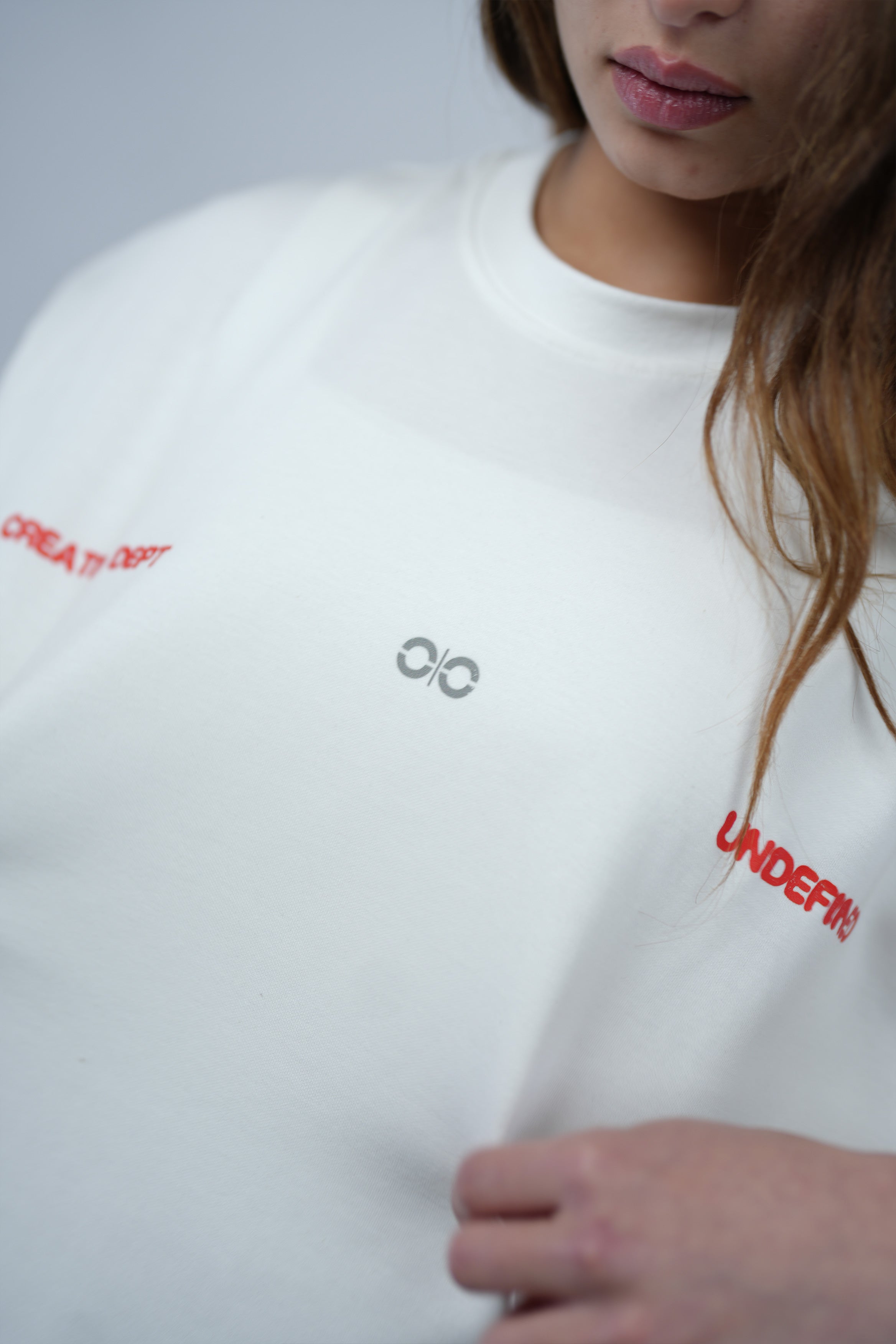 White Oversized Printed Tee