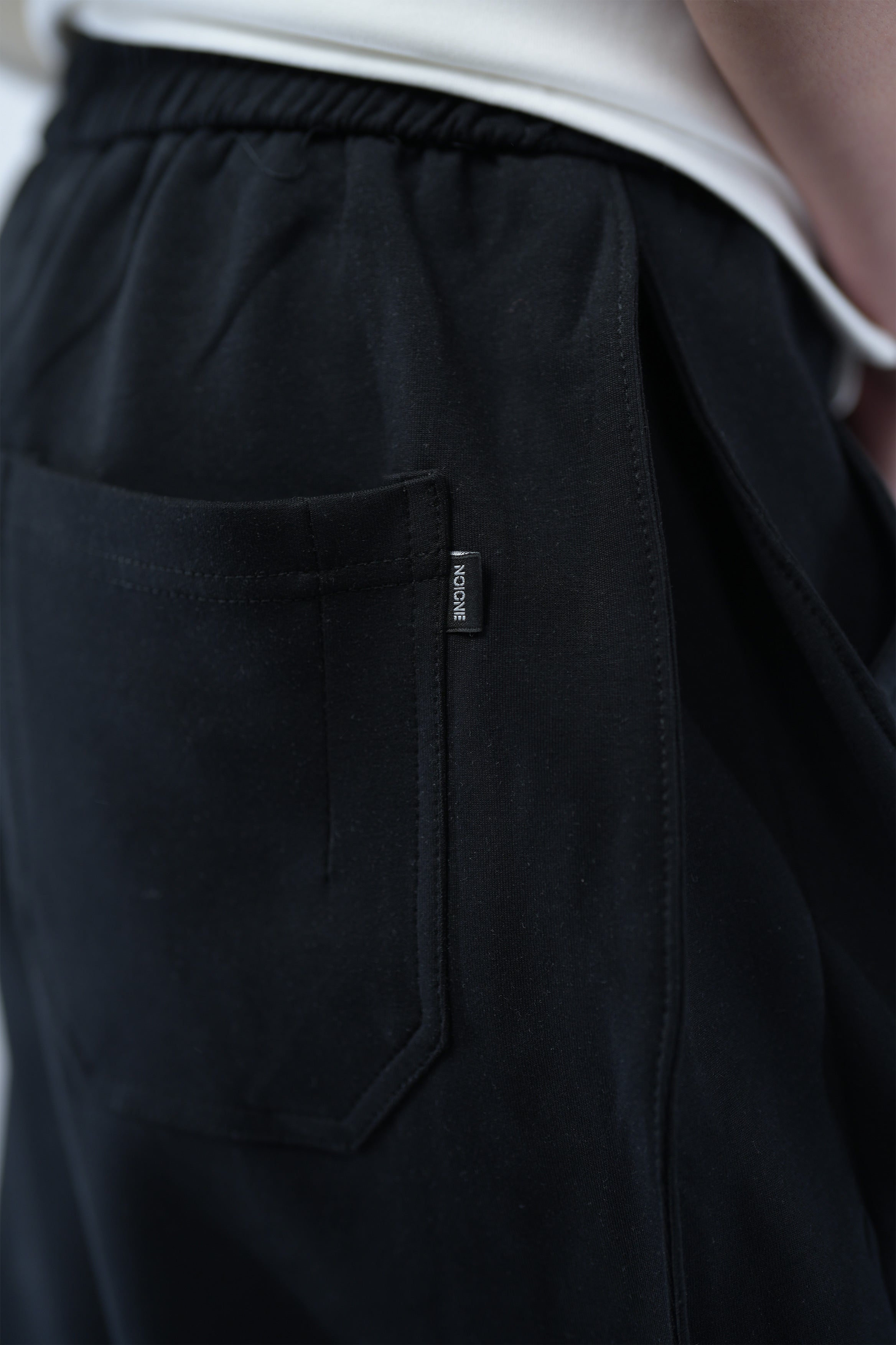 Black Side Cut Wide Leg Sweatpants