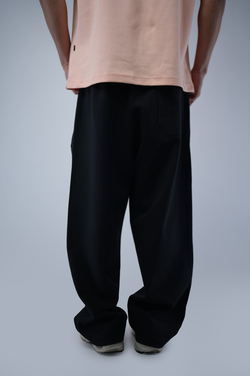 Black Blank Wide Leg  Sweatpants