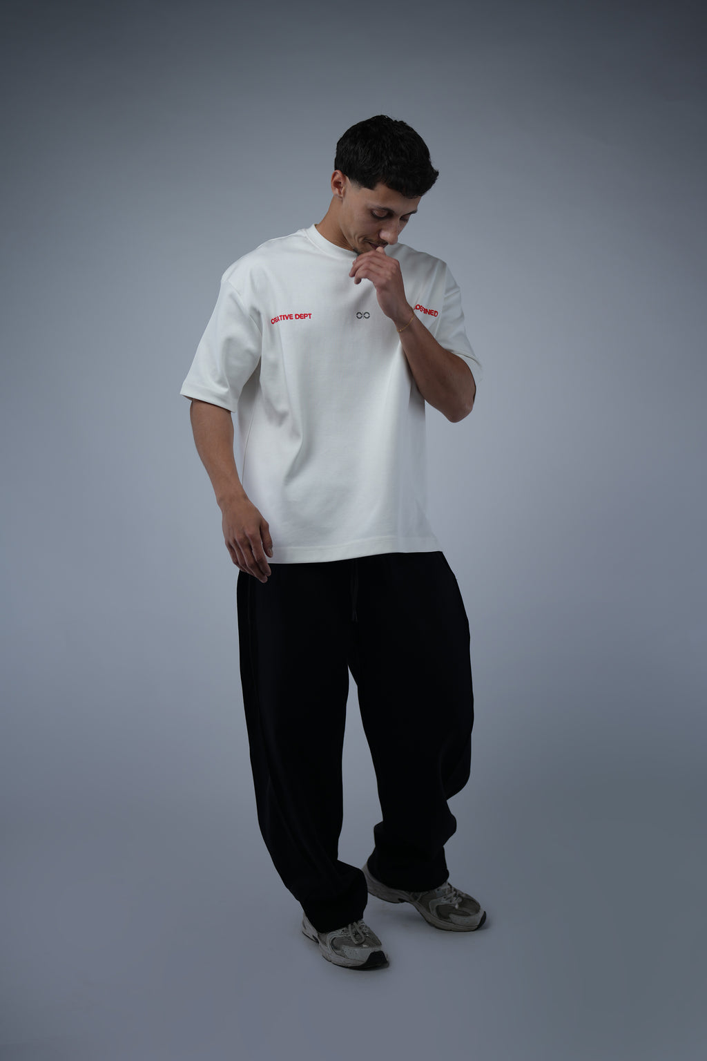 Black Side Cut Wide Leg Sweatpants.