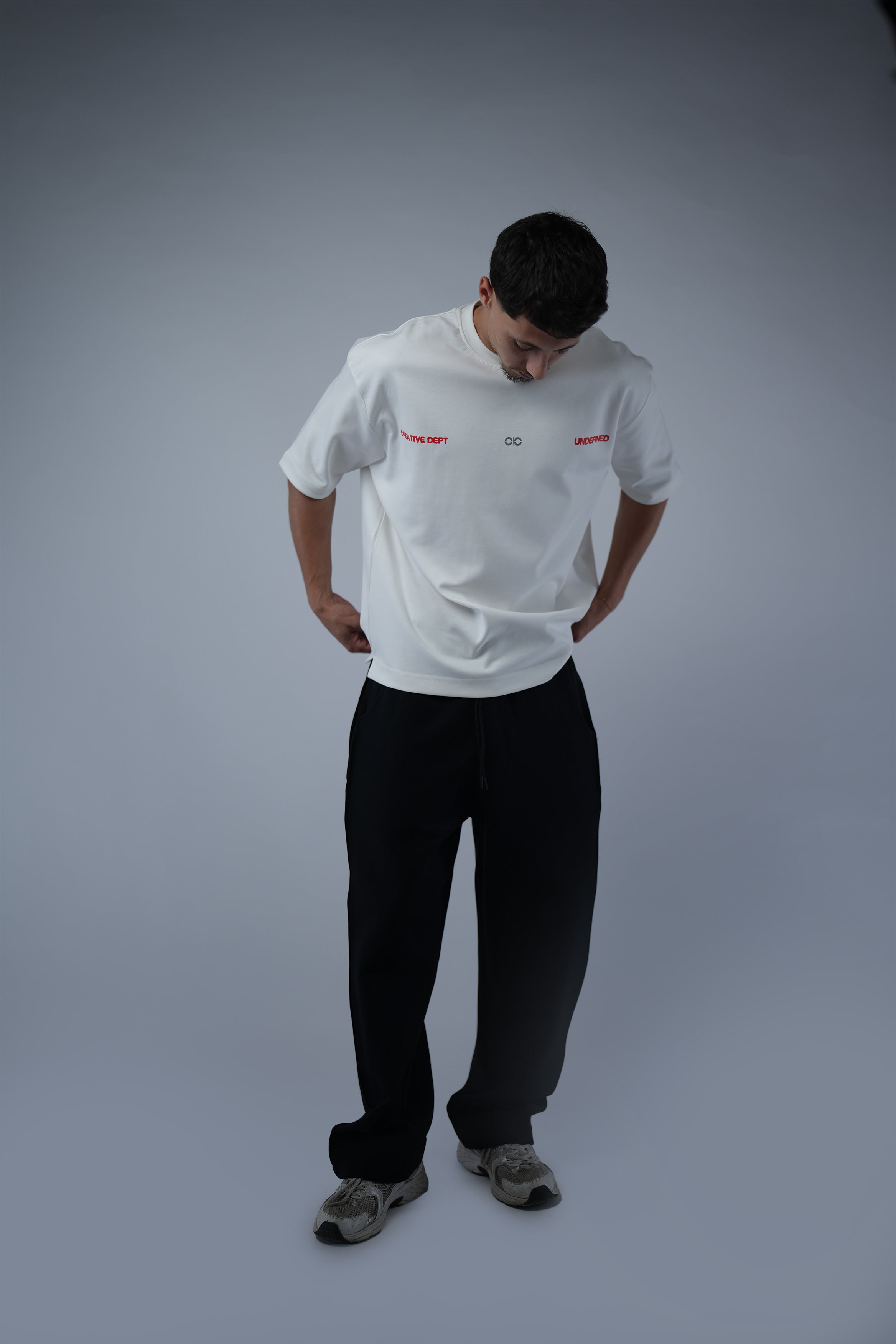 Black Side Cut Wide Leg Sweatpants.