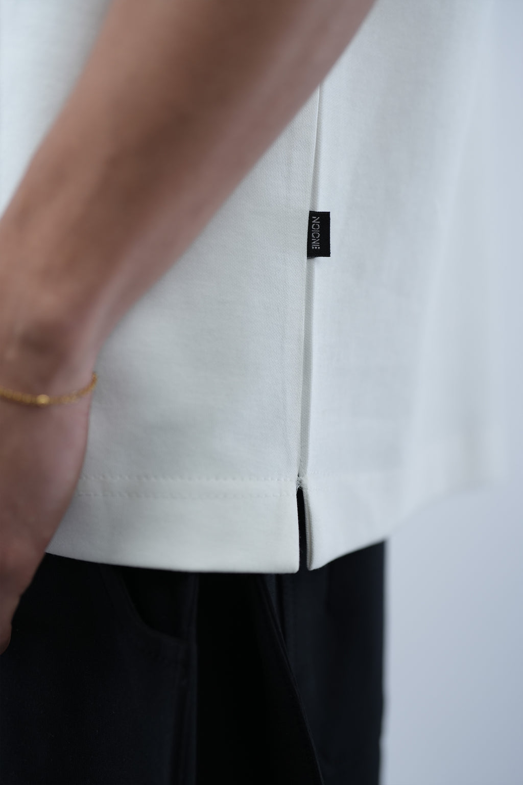 White Oversized Printed Tee.