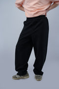 Black Blank Wide Leg  Sweatpants
