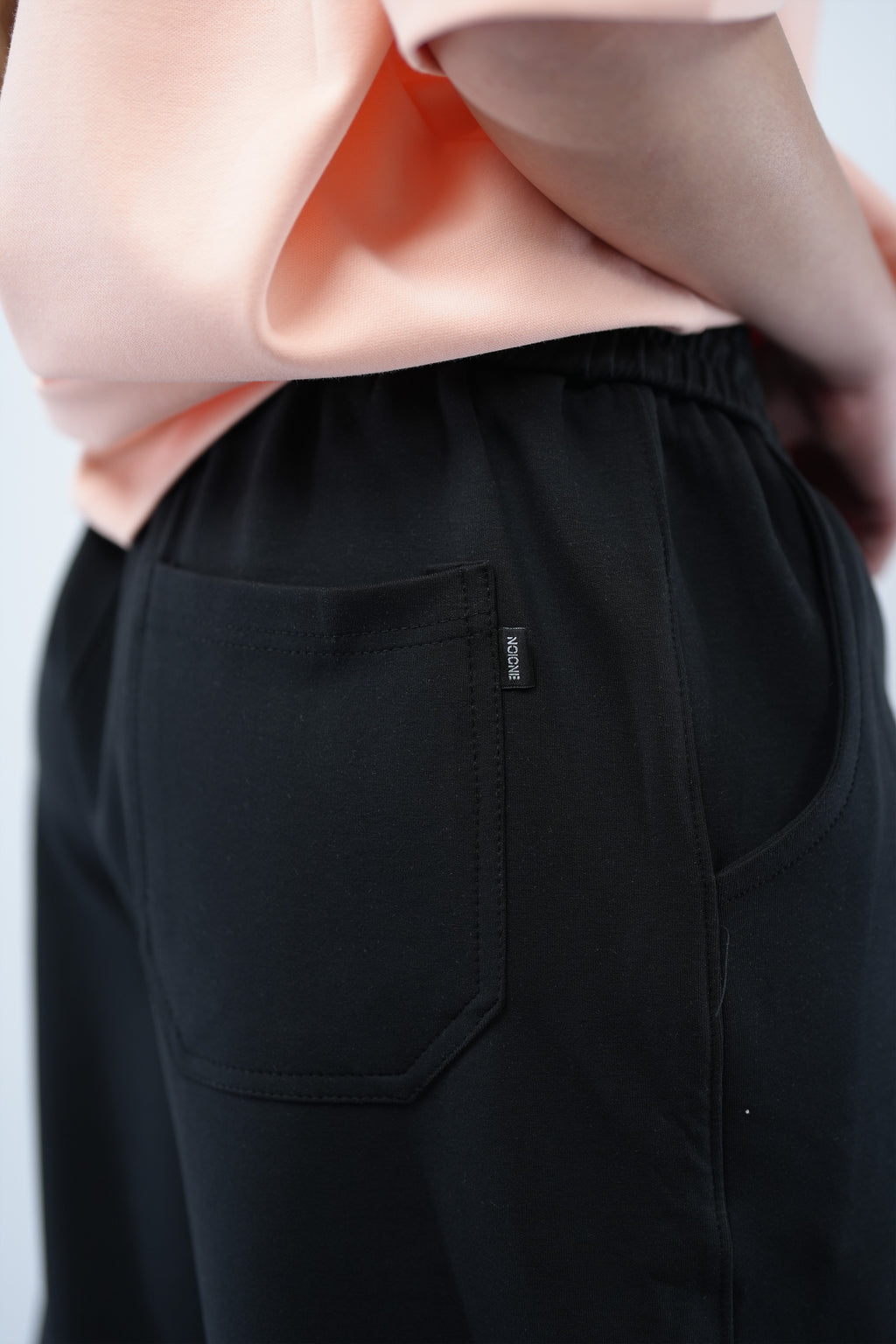 Black Blank Wide Leg  Sweatpants