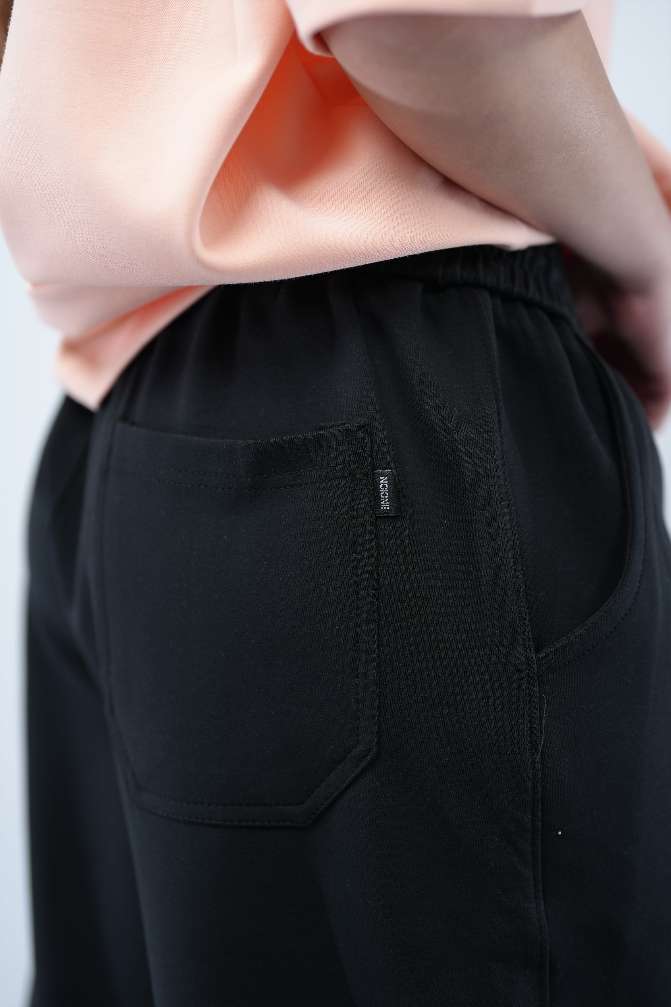 Black Blank Wide Leg  Sweatpants