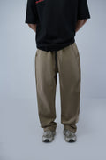 Beige Side Cut Wide Leg Sweatpants