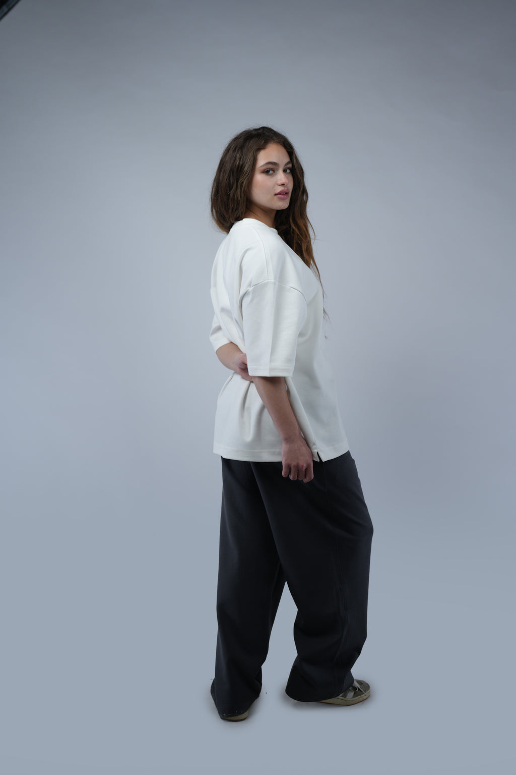 White Oversized Basic Tee
