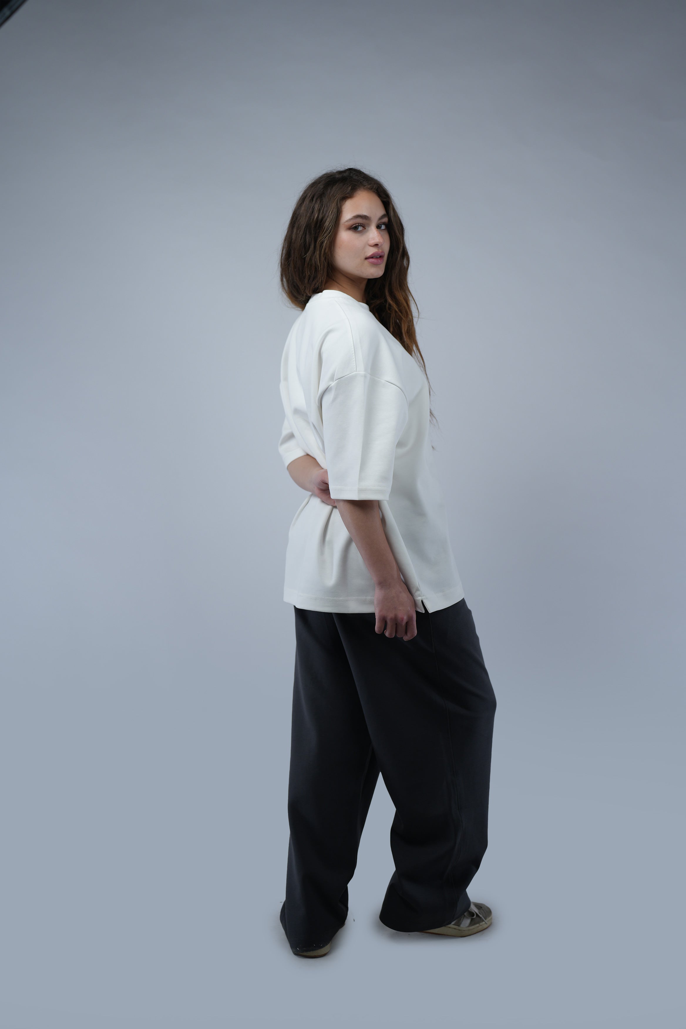 White Oversized Basic Tee