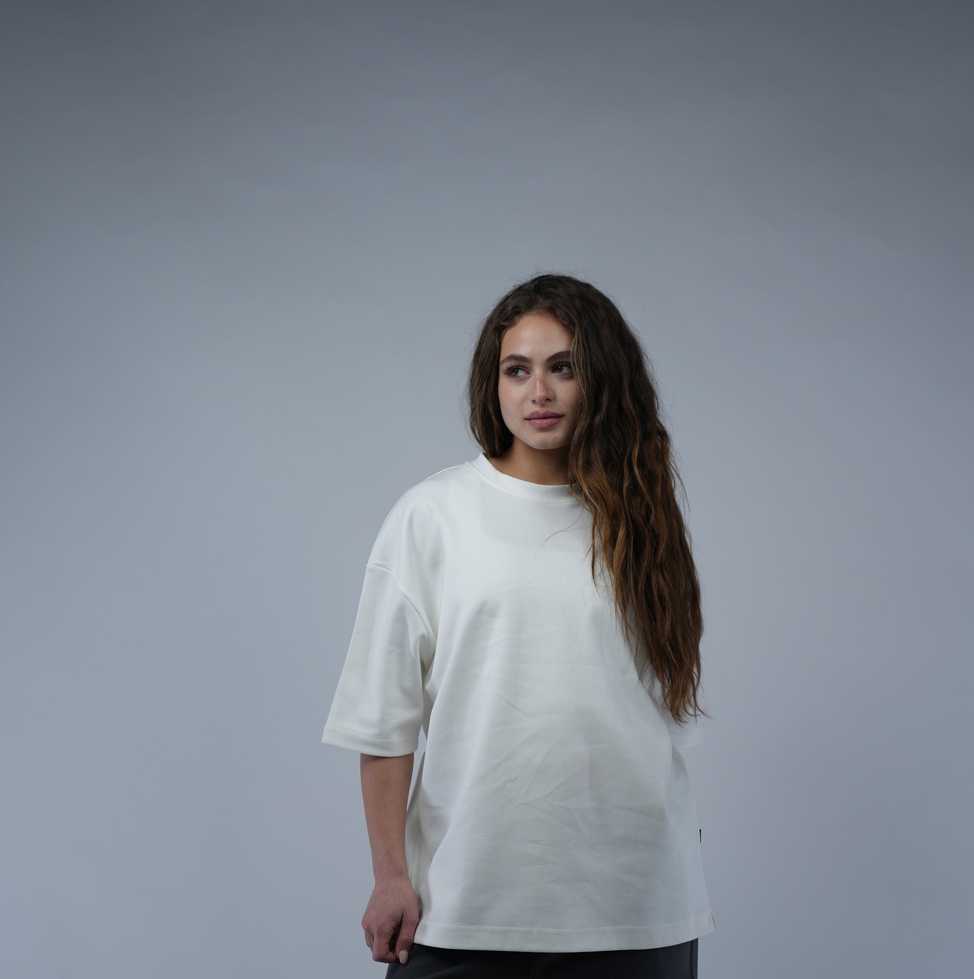White Oversized Basic Tee