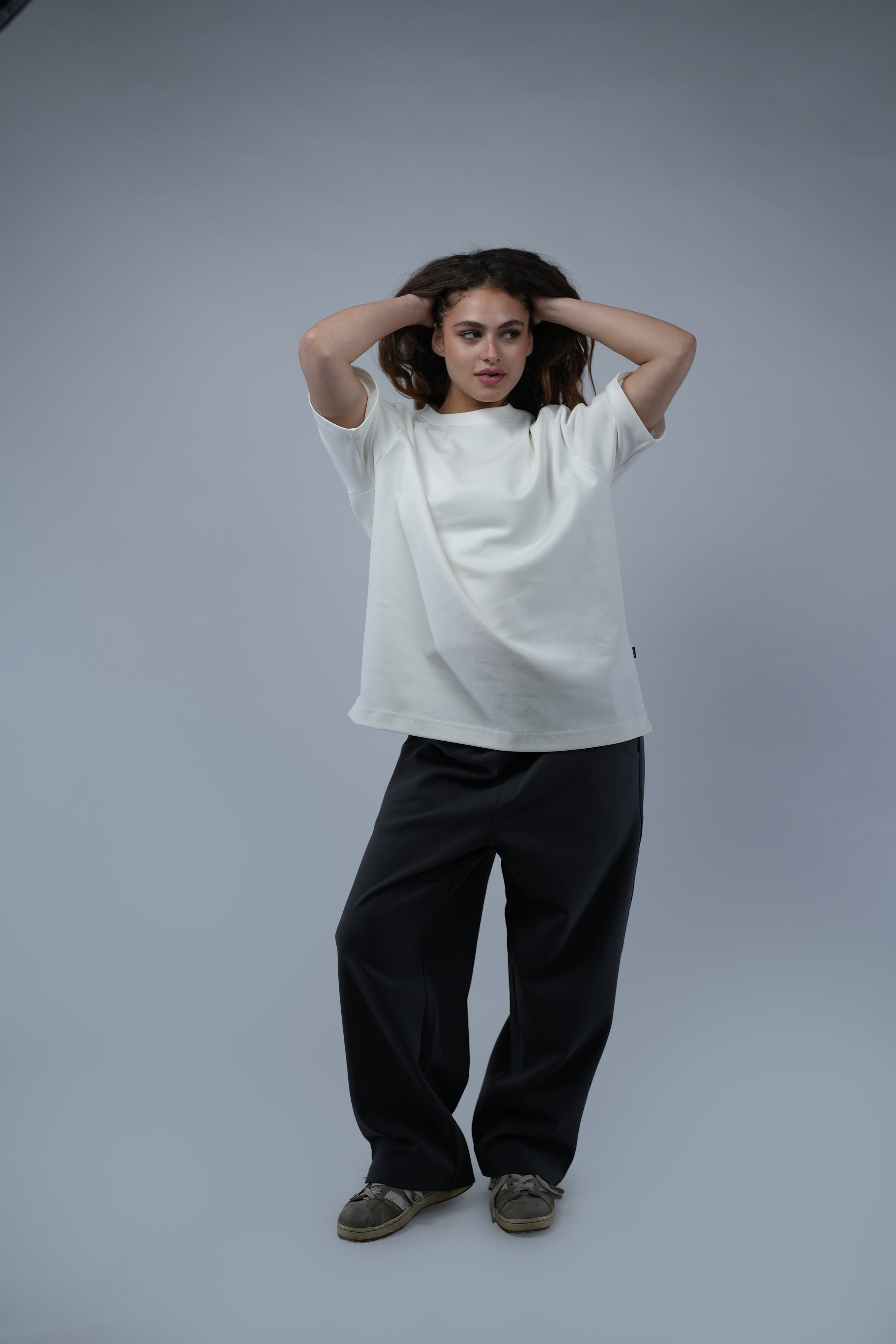 Gray Blank Wide Leg Sweatpants