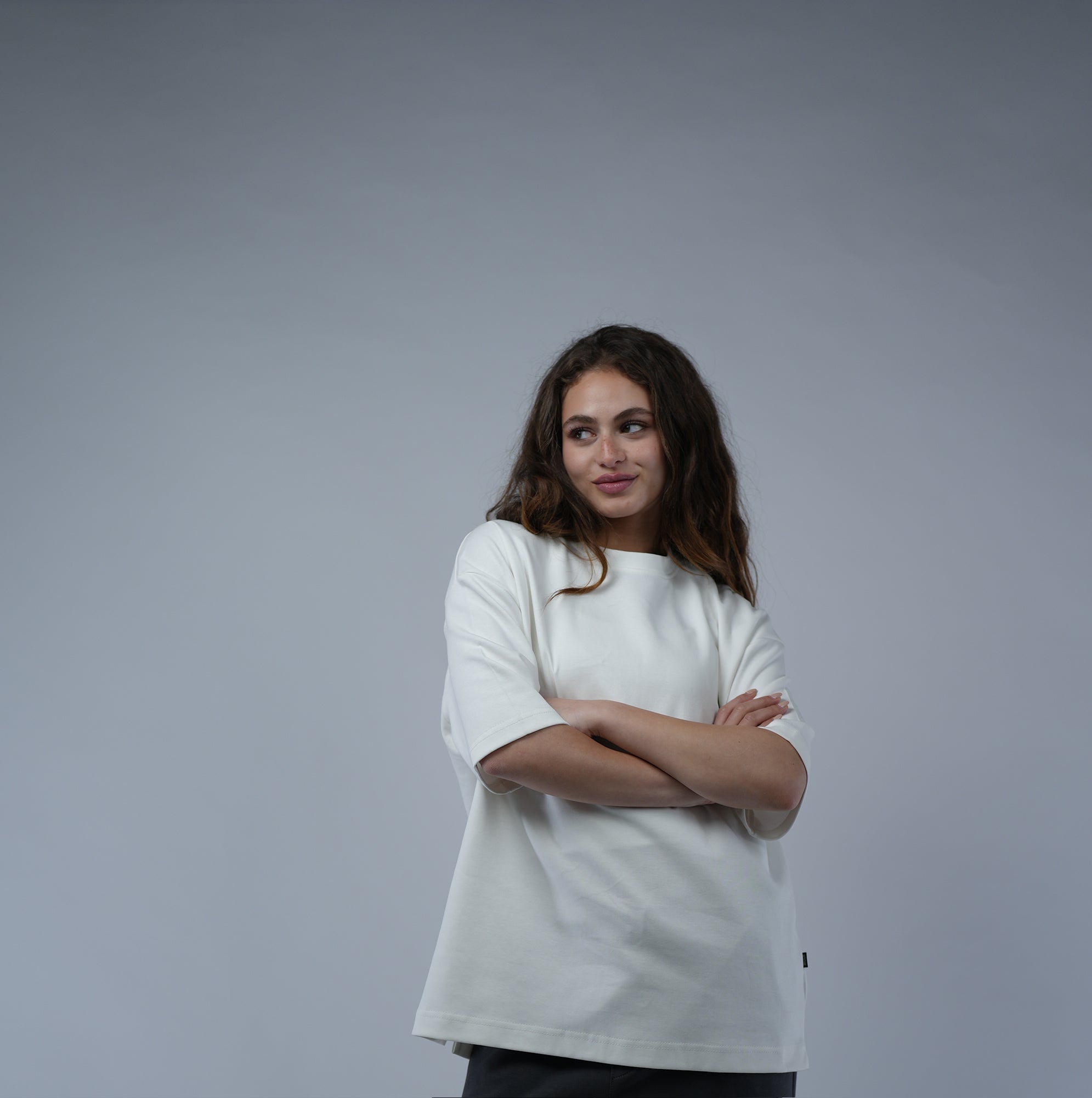 White Oversized Basic Tee