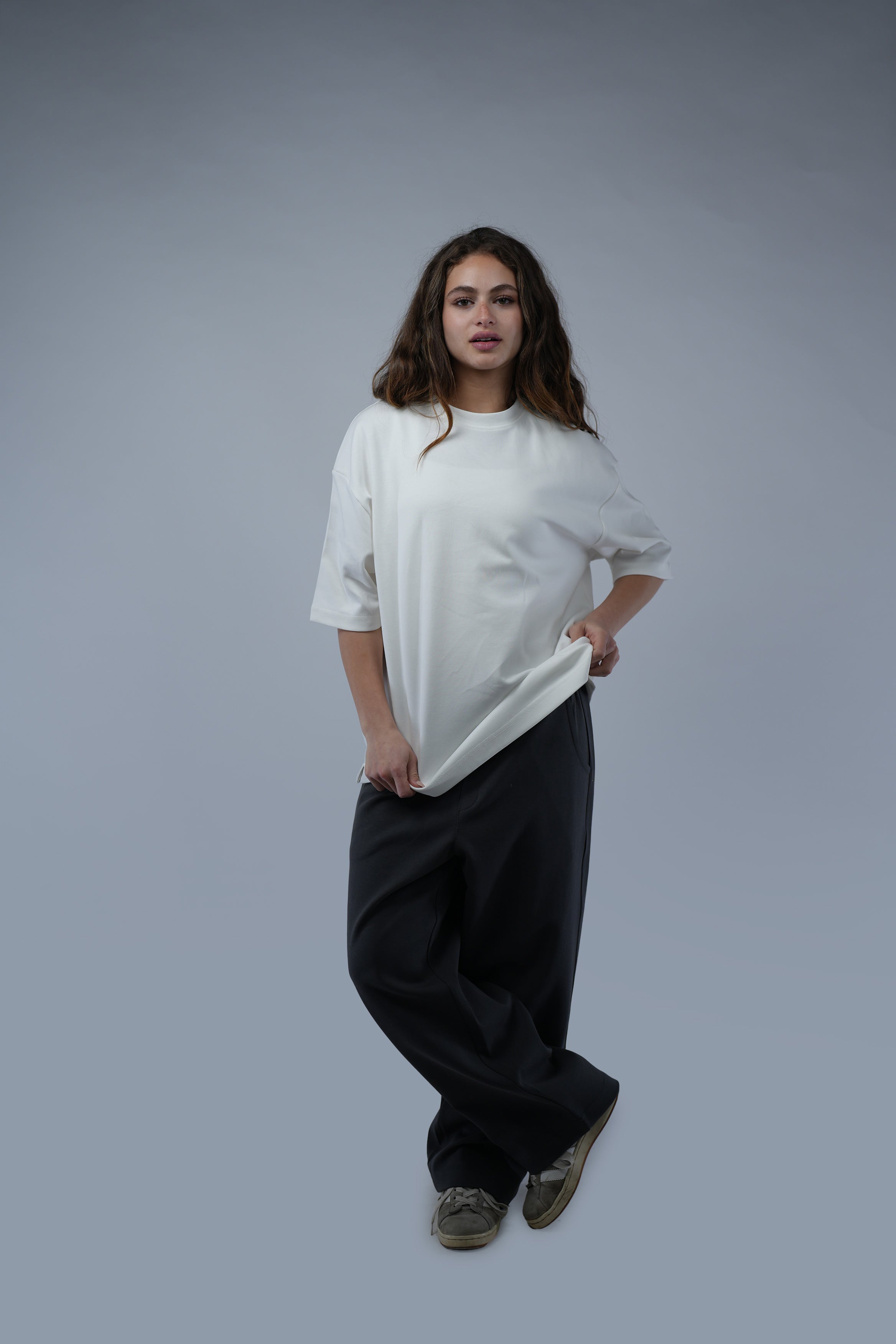 White Oversized Basic Tee
