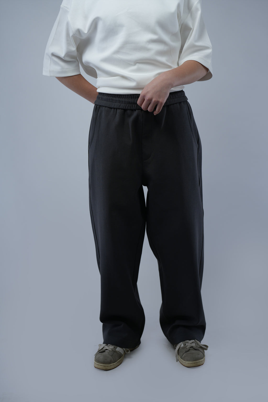 Gray Blank Wide Leg Sweatpants