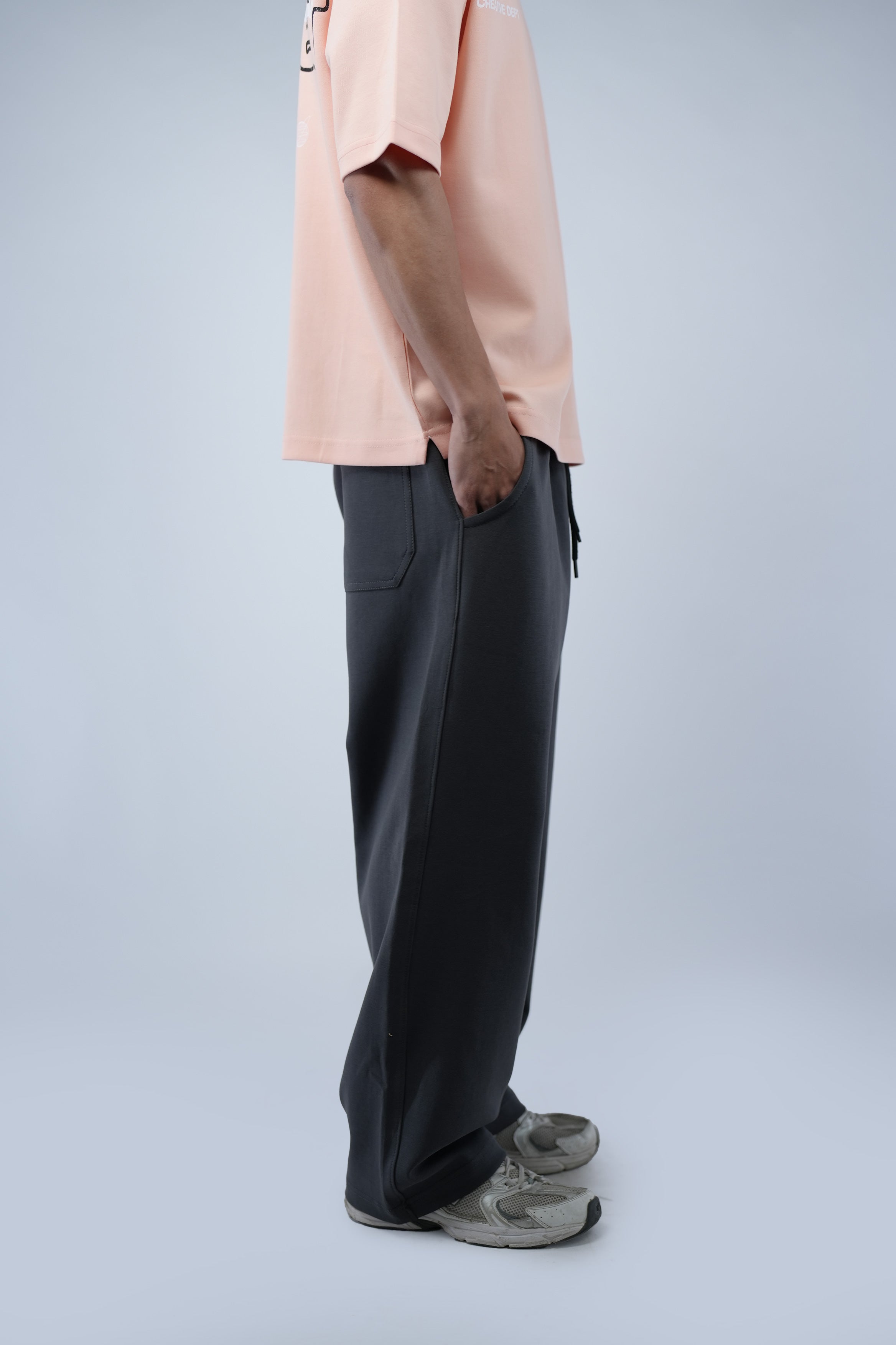 Gray Blank Wide Leg Sweatpants