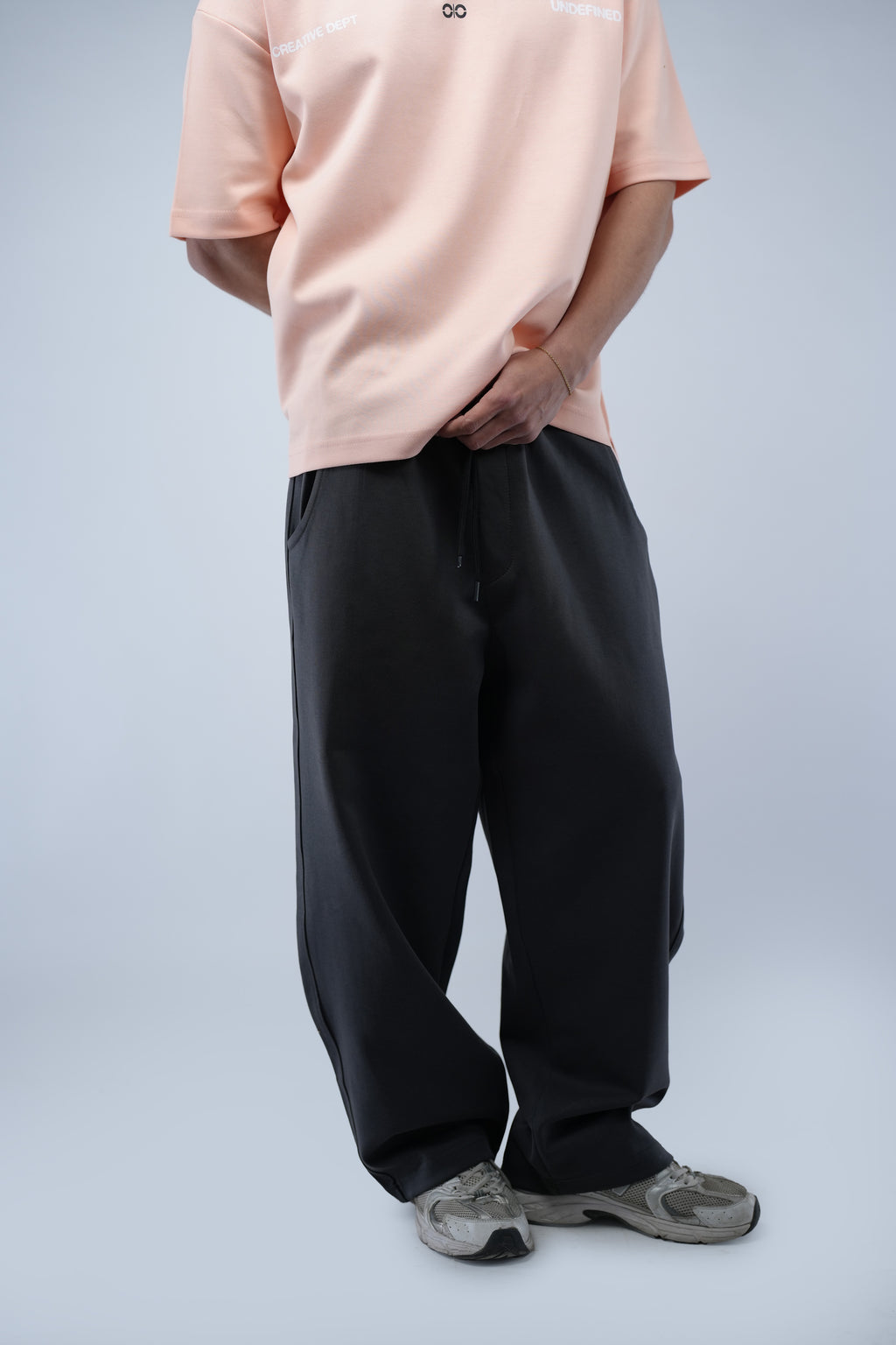 Gray Blank Wide Leg Sweatpants