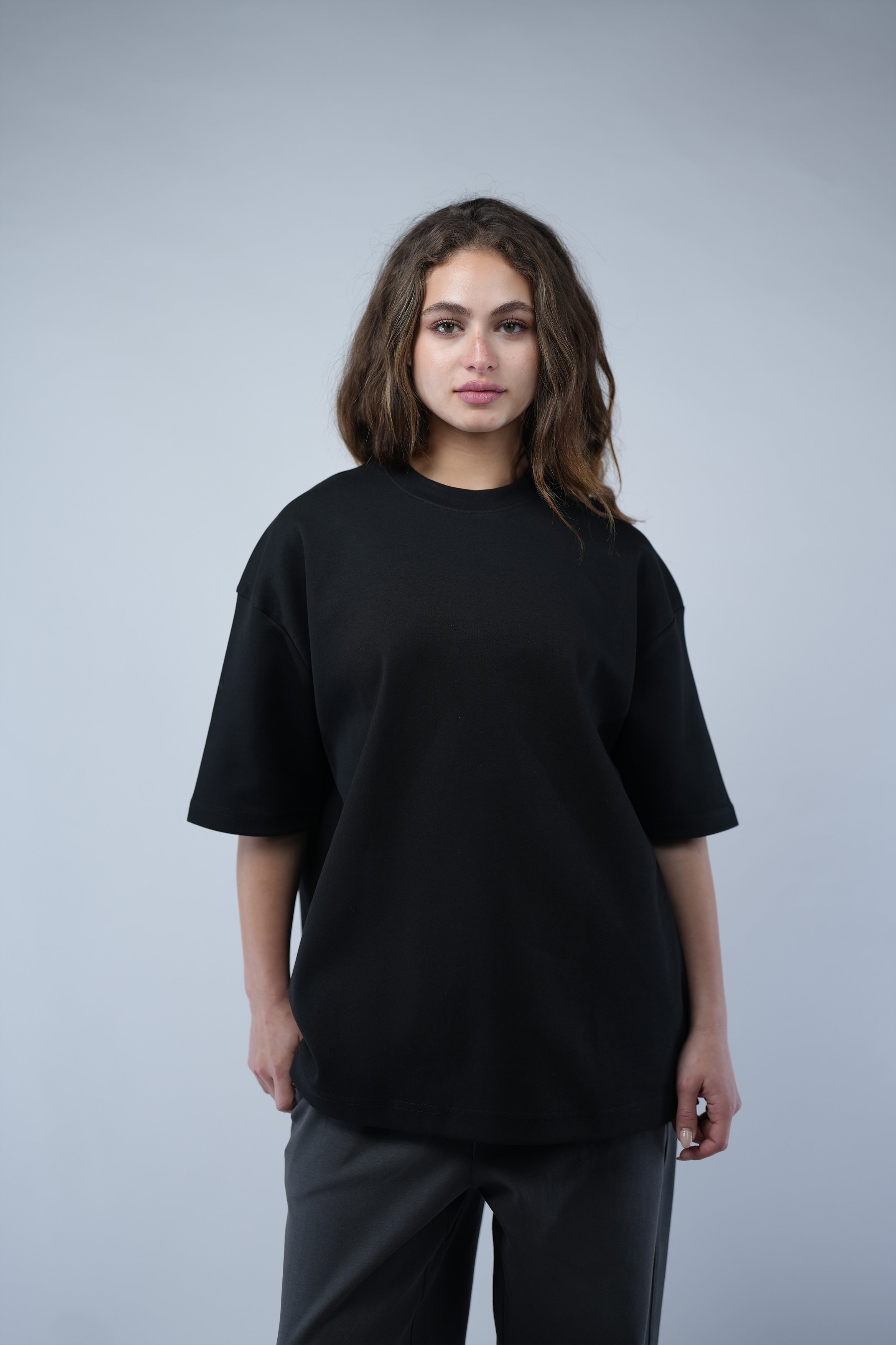Black Oversized Basic Tee