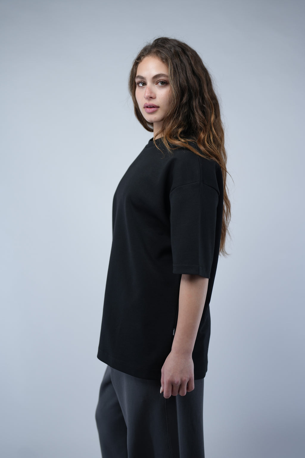Black Oversized Basic Tee