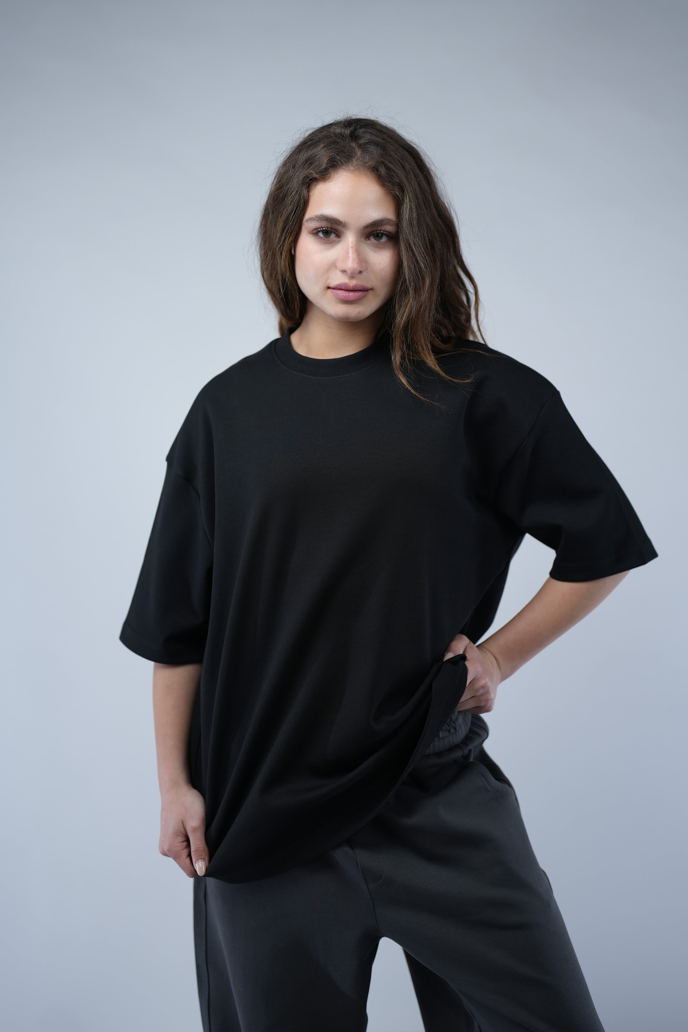Black Oversized Basic Tee
