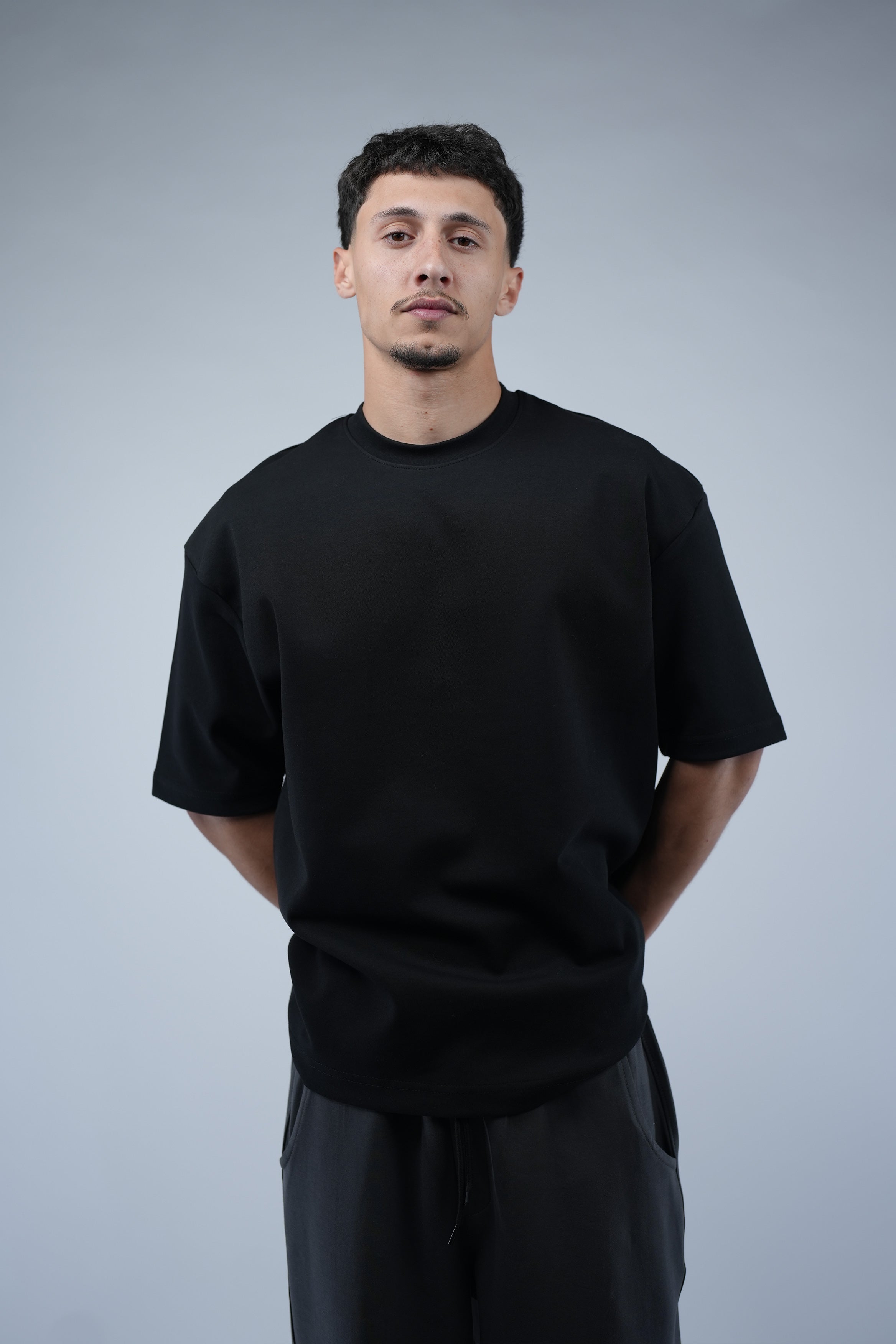 Black Oversized Basic Tee.