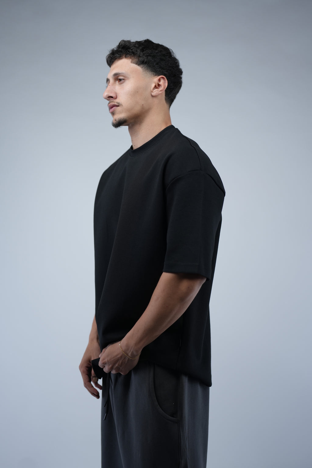 Black Oversized Basic Tee.