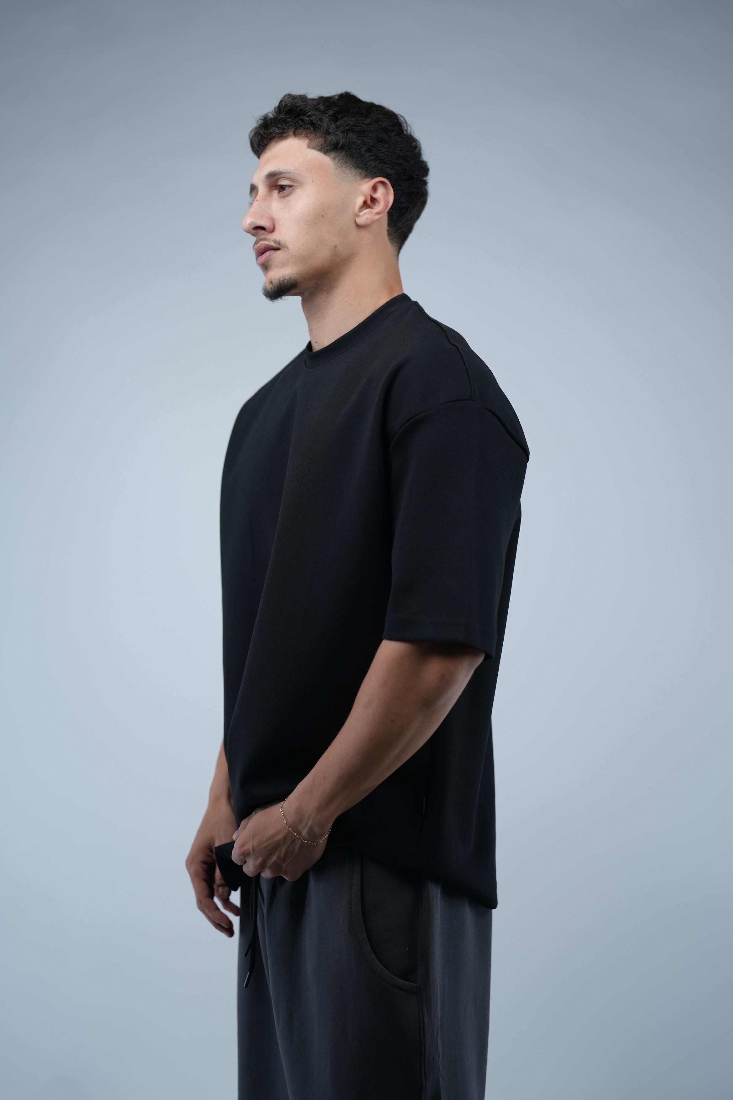 Black Oversized Basic Tee.