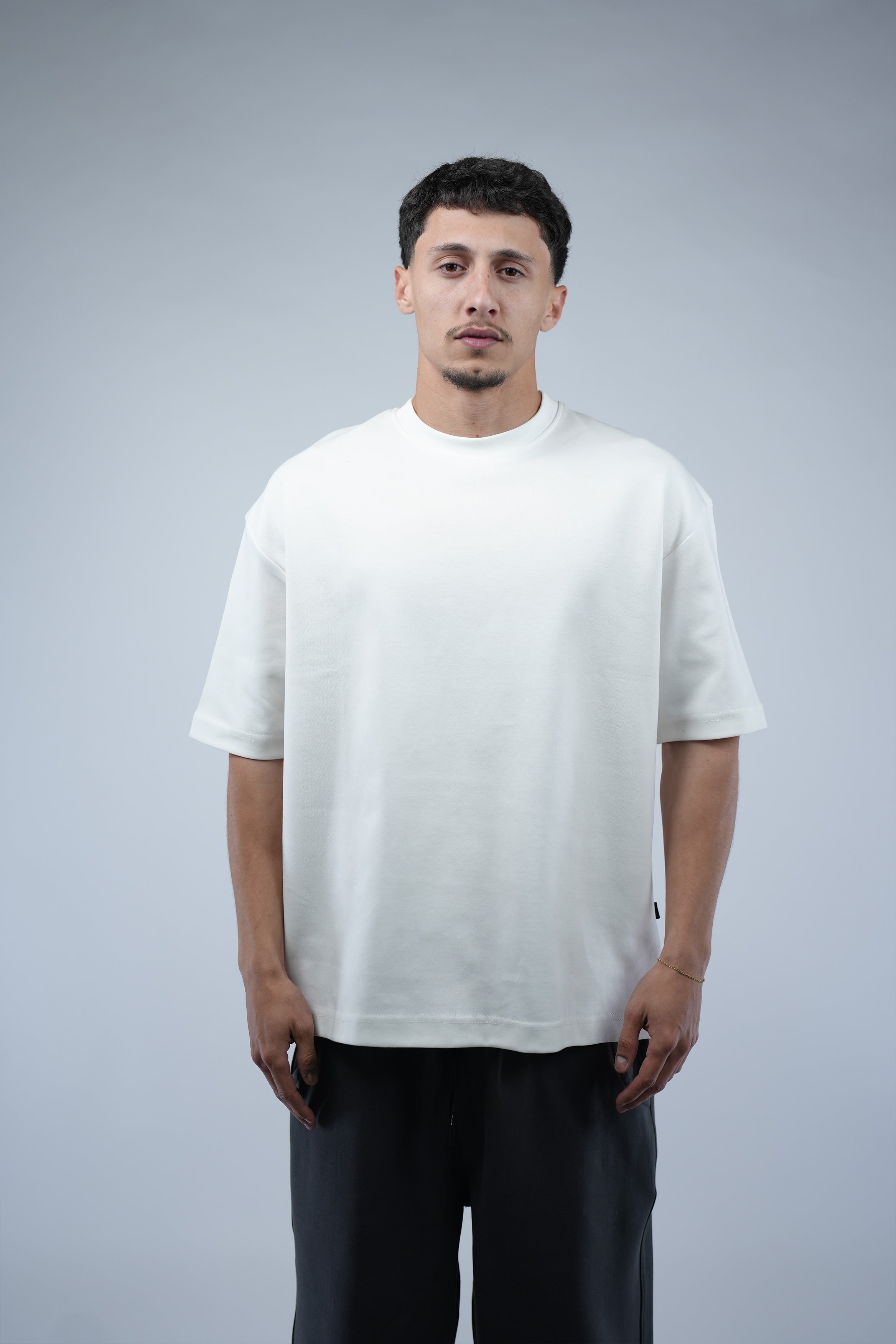 White Oversized Basic Tee.