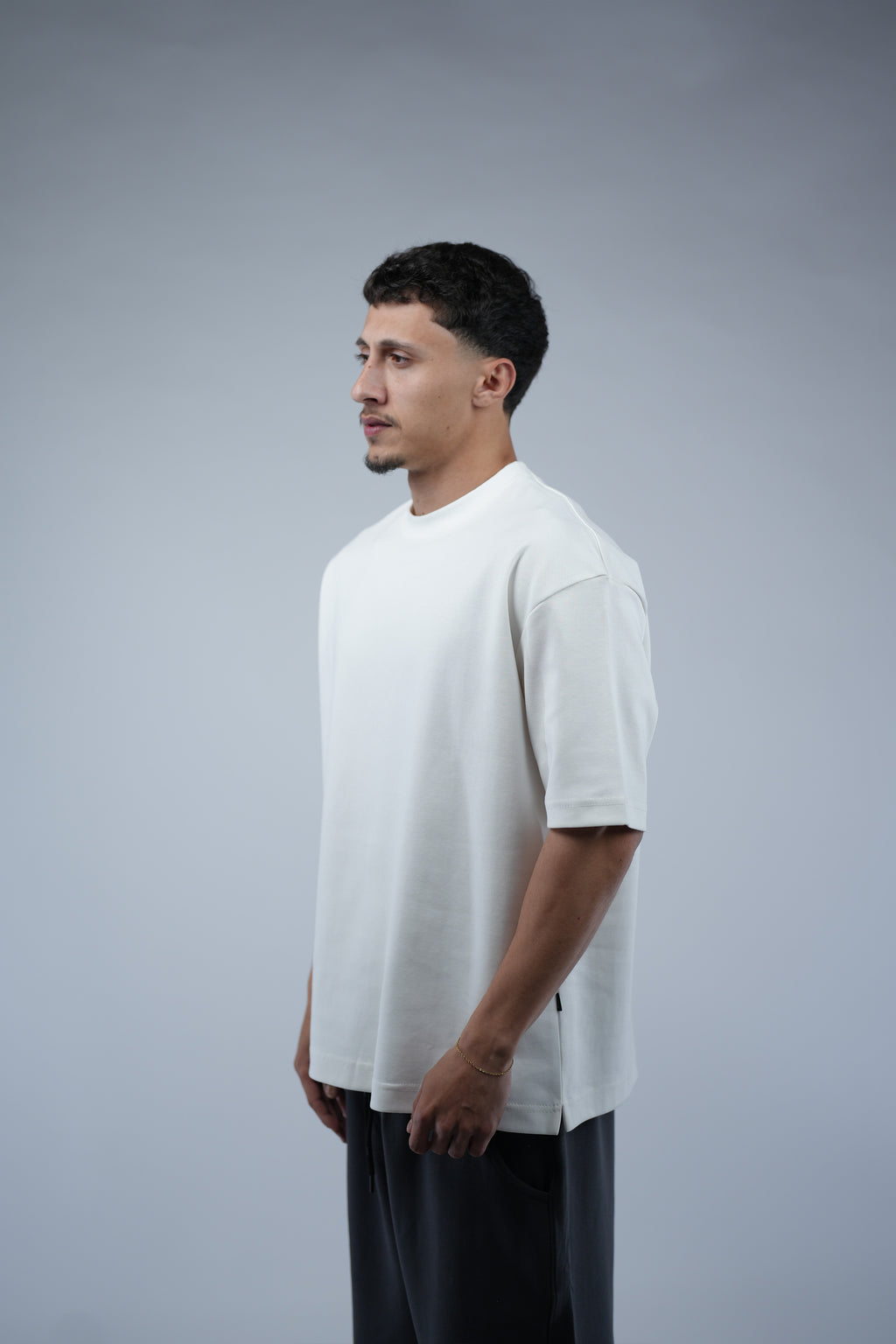 White Oversized Basic Tee.