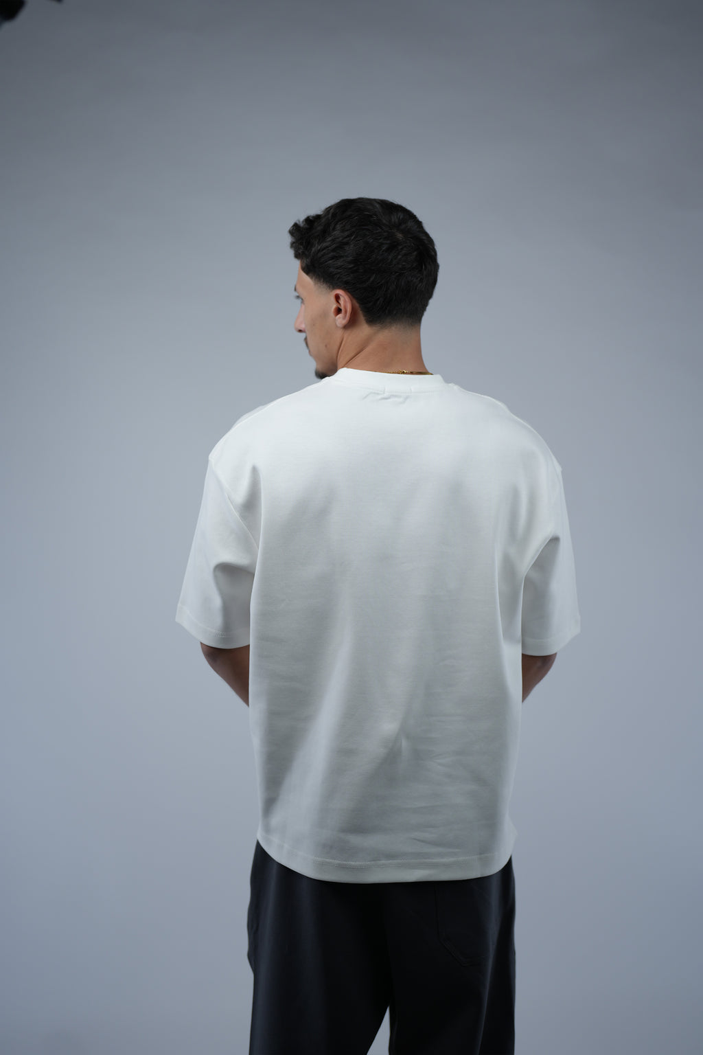 White Oversized Basic Tee.