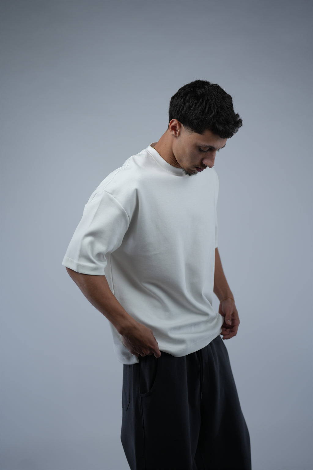 White Oversized Basic Tee.