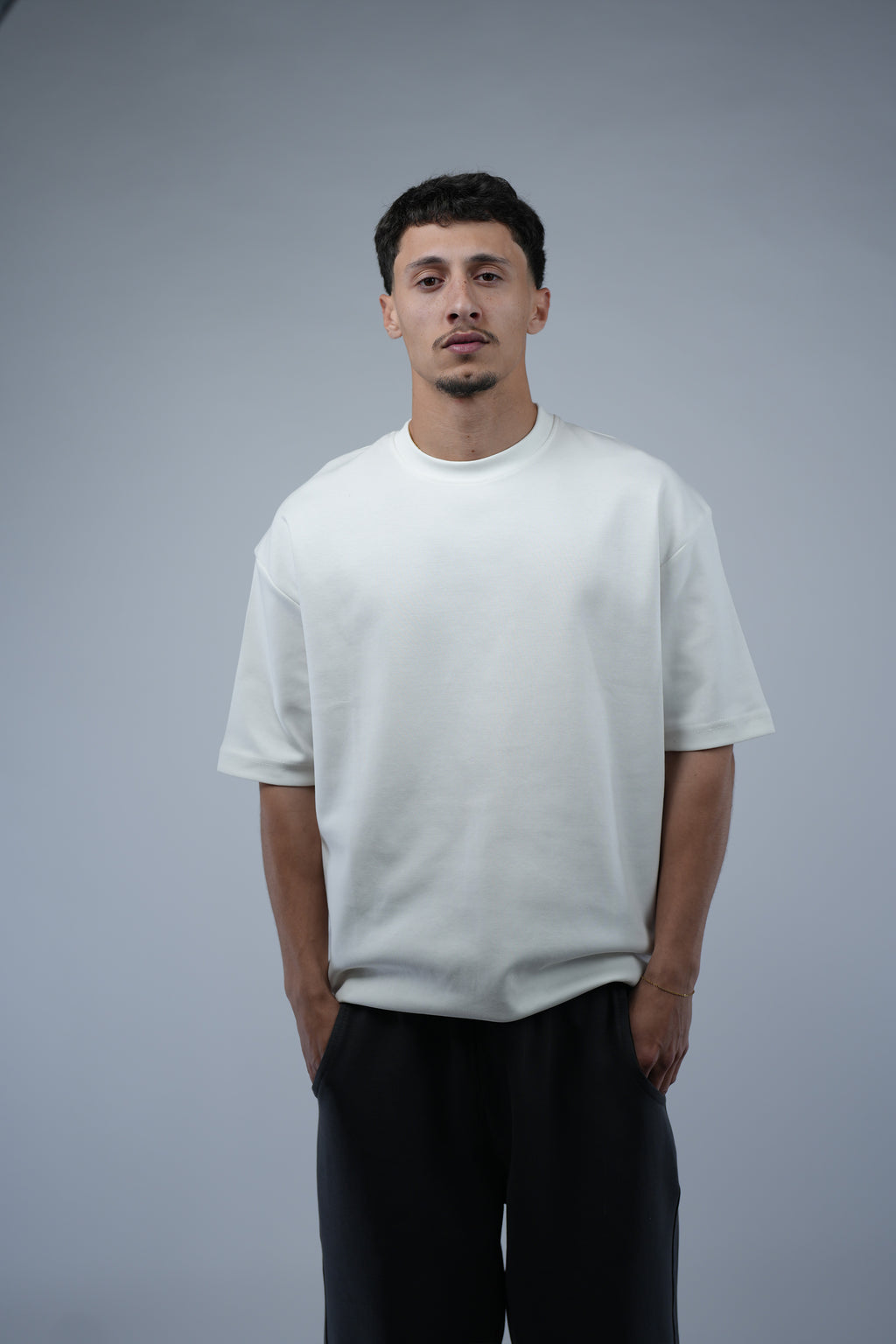 White Oversized Basic Tee.