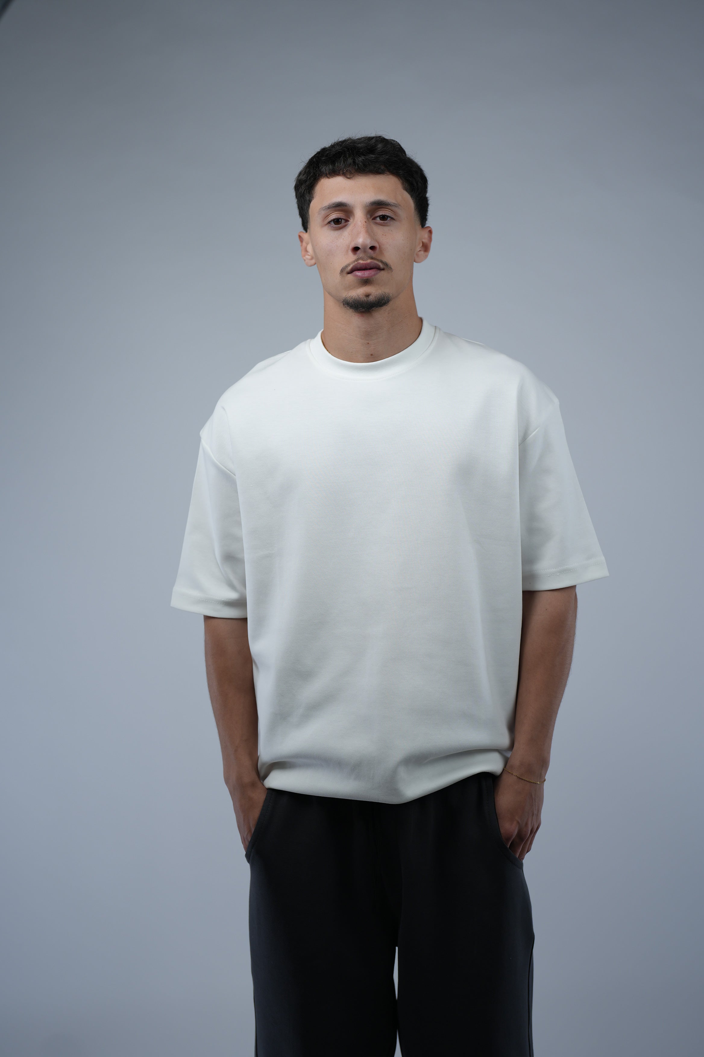 White Oversized Basic Tee.