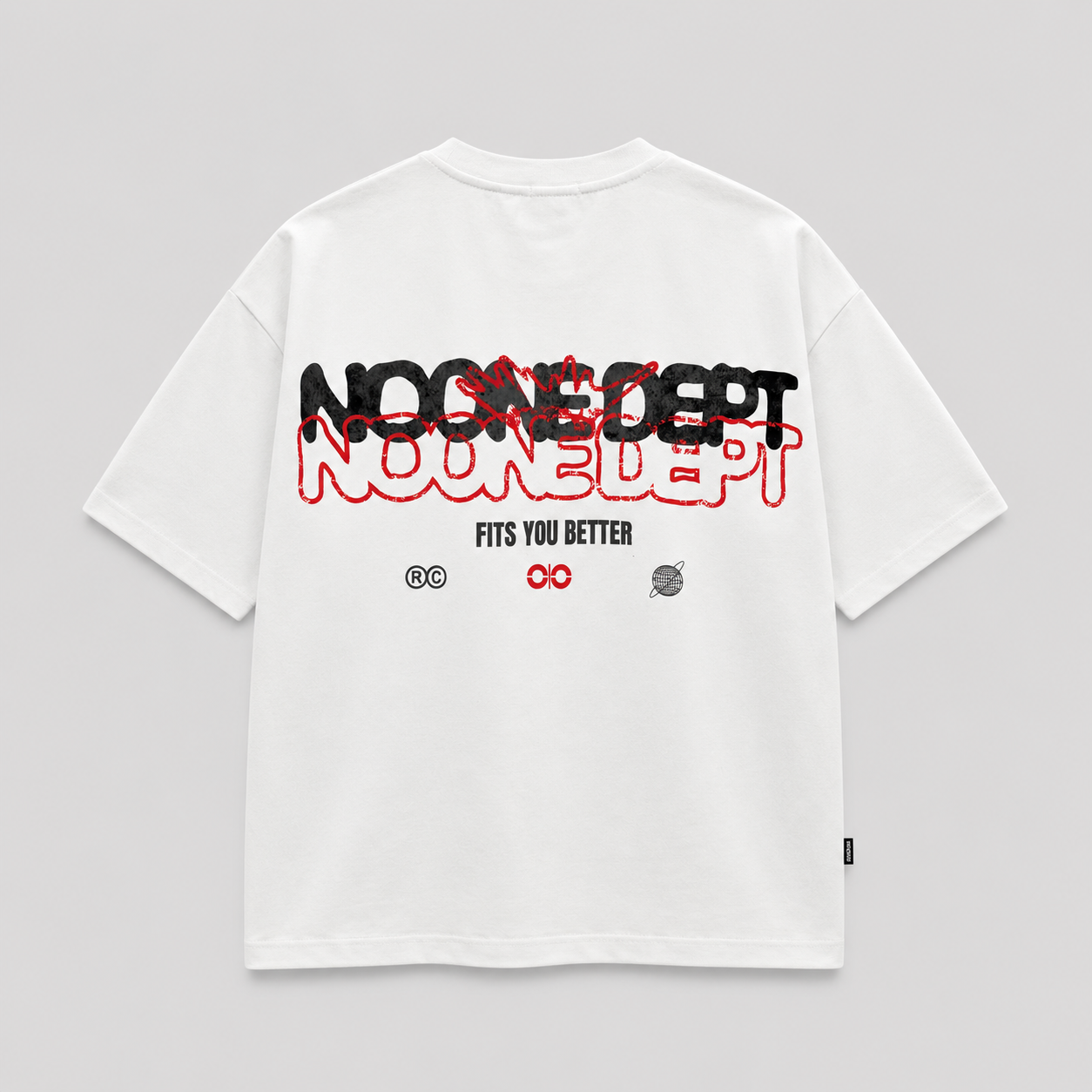 White Oversized Printed Tee.