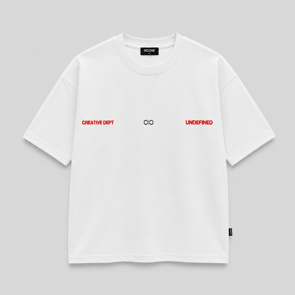 White Oversized Printed Tee.