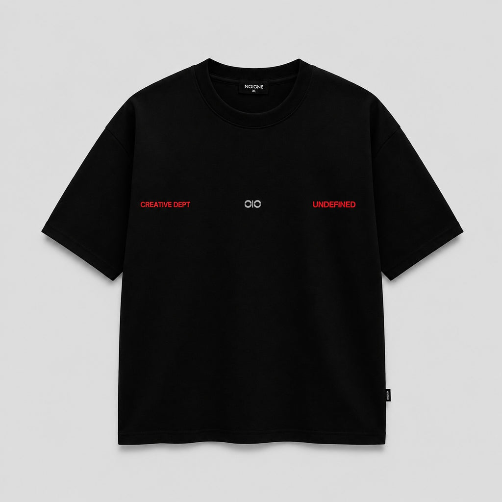 Black Oversized Printed Tee.