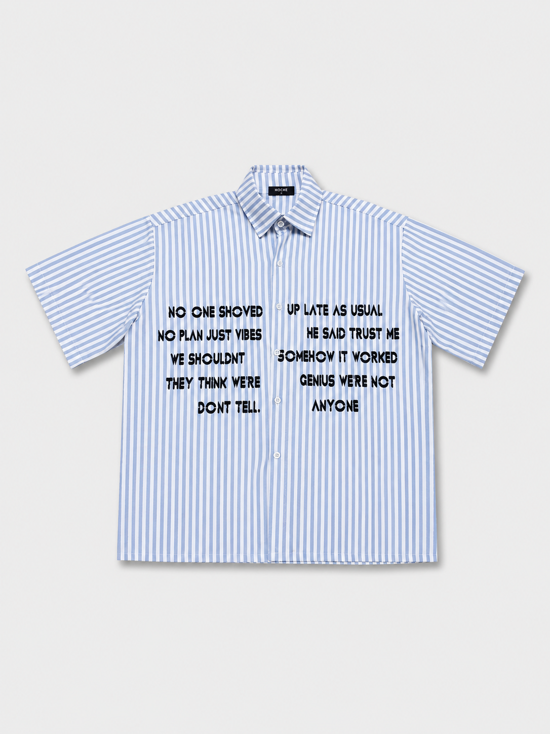 Blue Striped Boxy Fit Shirt.