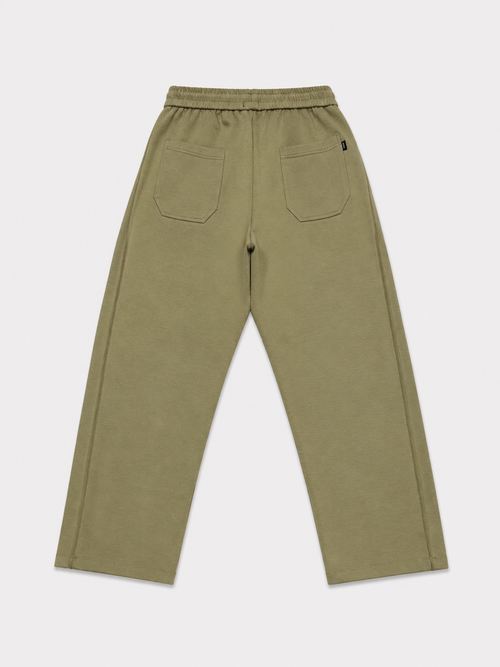 Beige Side Cut Wide Leg Sweatpants