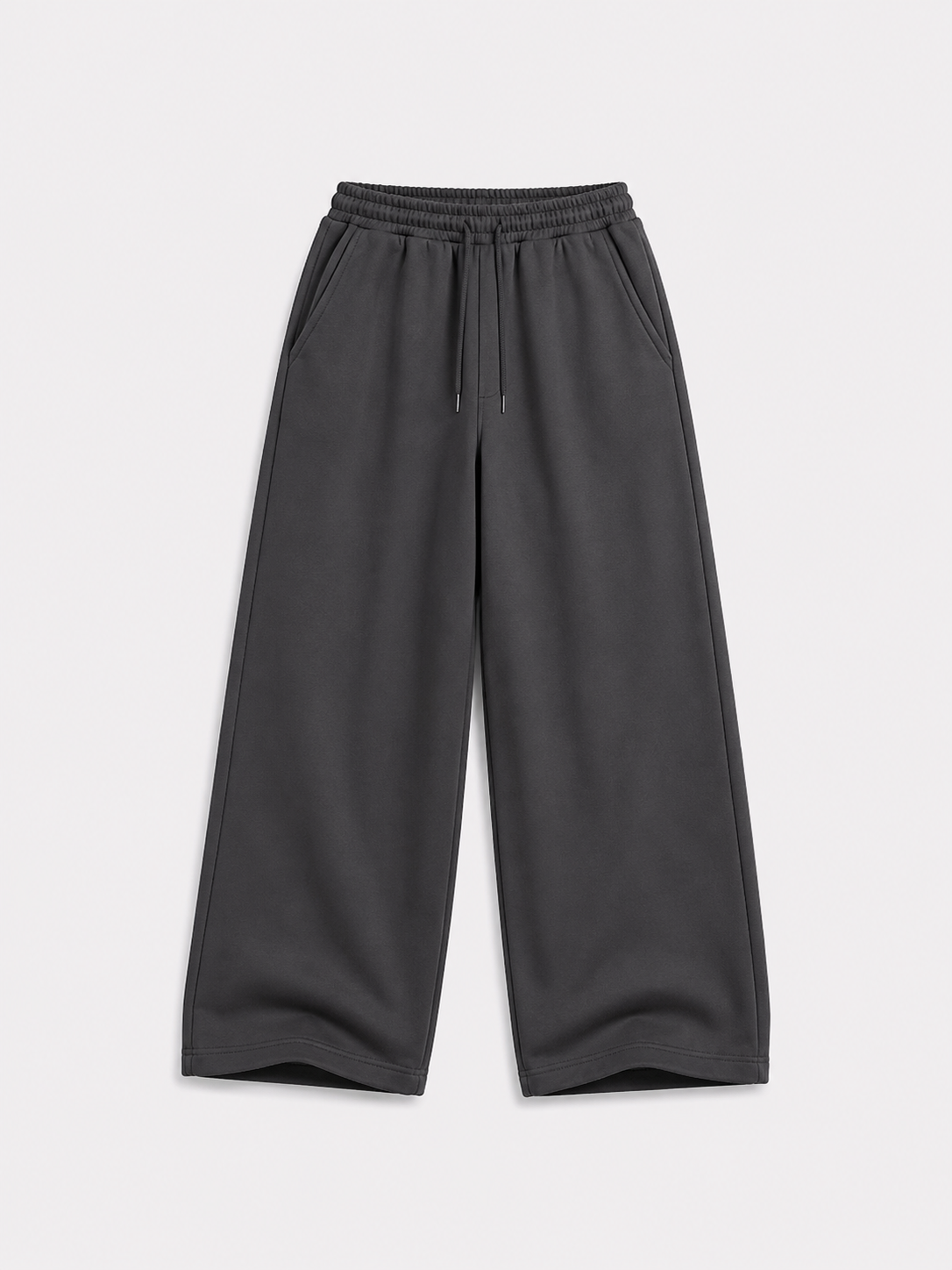 Gray Blank Wide Leg Sweatpants