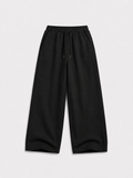 Black Blank Wide Leg  Sweatpants